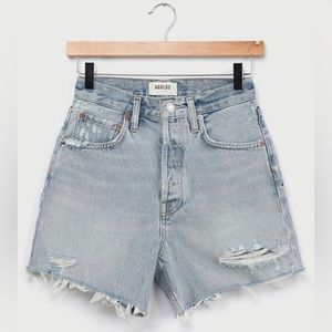 Riley Light Wash Distressed High Rise Cutoff Shorts - 26